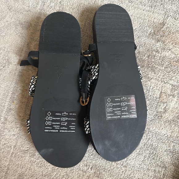 Anthropologie Black and White Braided Sandals - Picture 2 of 2